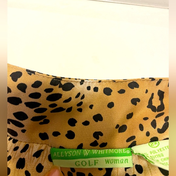 Allyson Whitmore Fall Woman Windbreaker Brown Leopard Print Jacket golf 2X - Picture 15 of 15